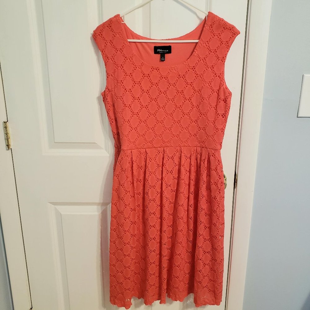 RN Studio Coral Sleeveless Dress